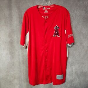 MLB TX3 Cool Los Angeles Anaheim Angels MIKE TROUT 27 Red Baseball Jersey Men XL